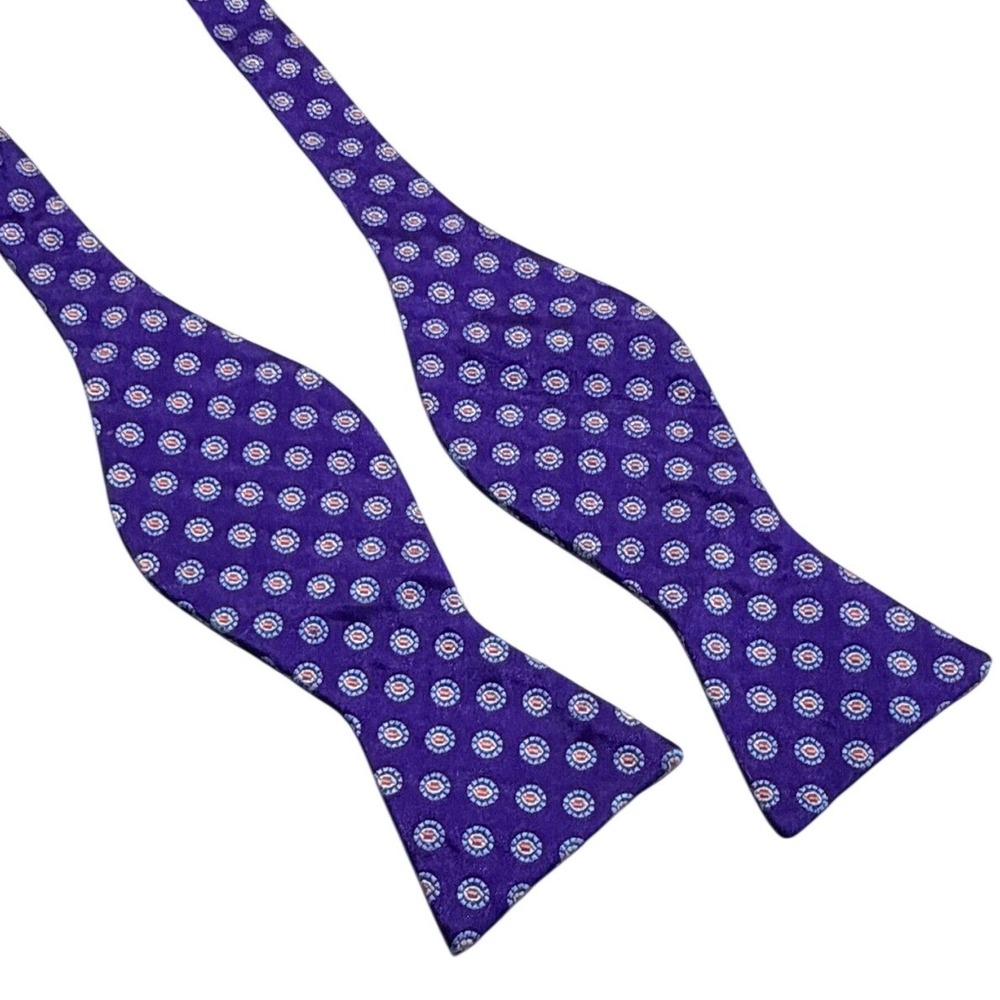 Ted Baker Bow Tie Purple Geometric Medallion Silk Adjustable Self-Tie Formal Tie